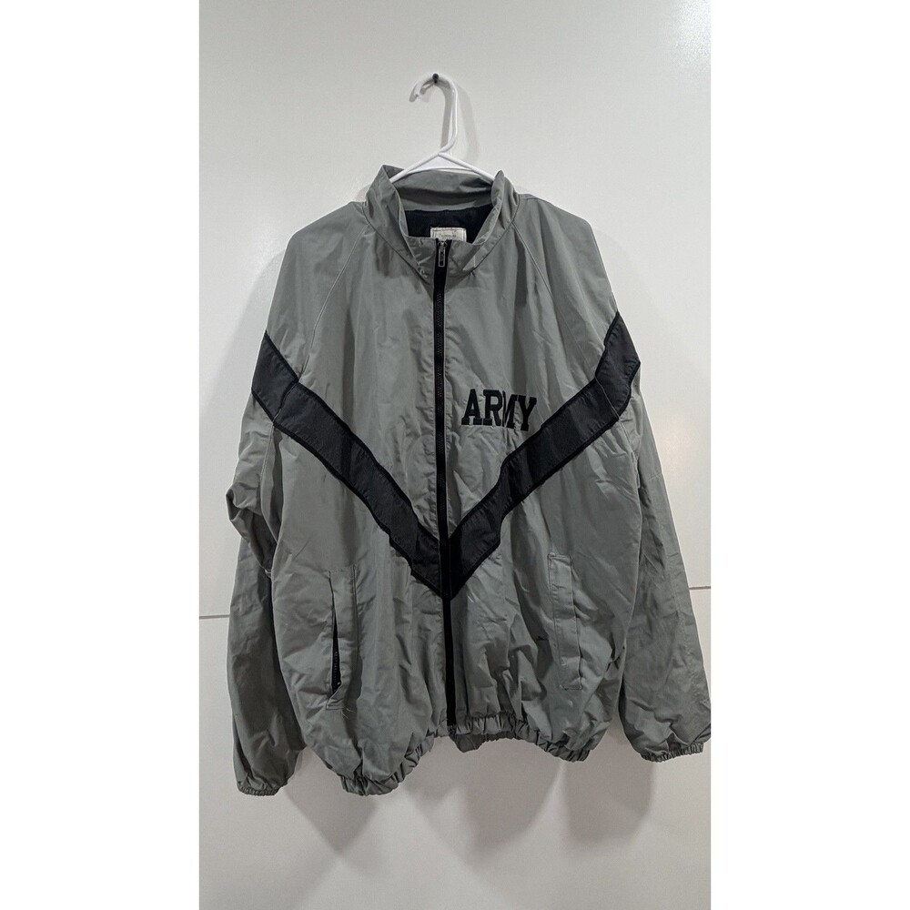 US Army IPFU Improved Physical Fitness Uniform PT Jacket Mens XL Long Gray